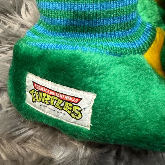 VINTAGE Teenage Mutant Ninja Turtles Leonardo Toddler slippers size 10 - Picture 6 of 6